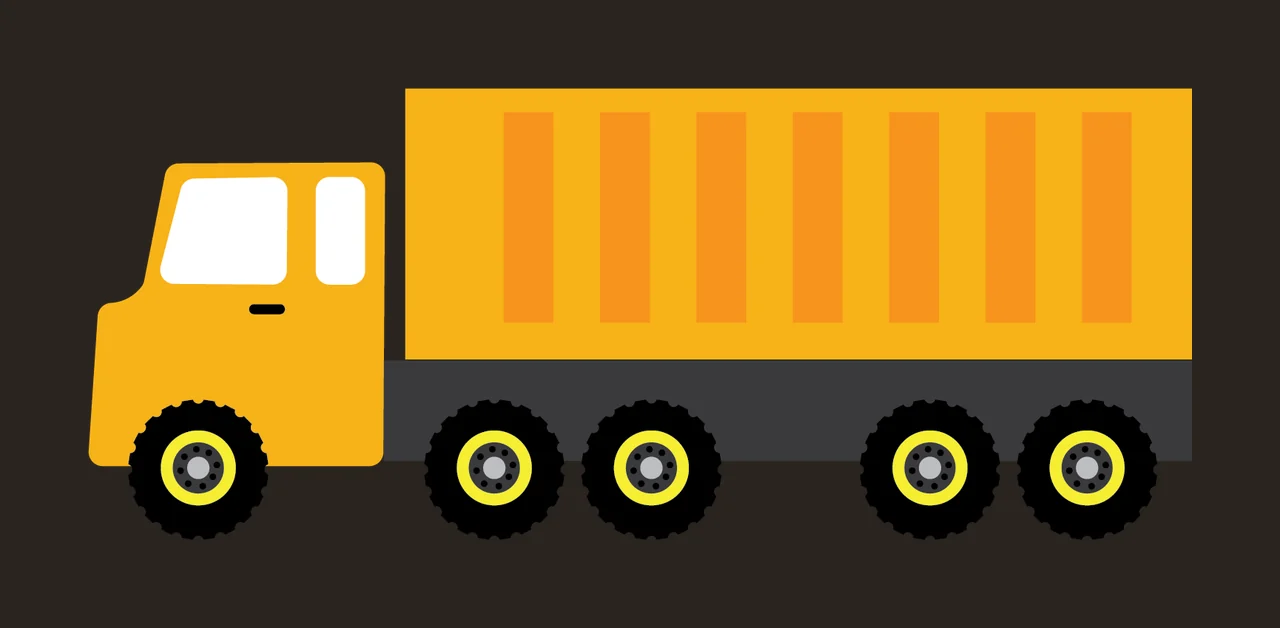 Box Truck Silhouette With Wheels black vehicle transport contrast preview thumbnail