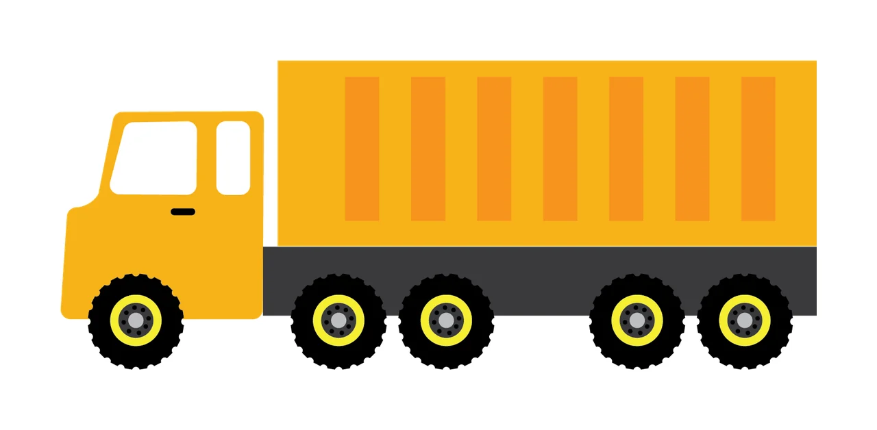 Box Truck Silhouette With Wheels black vehicle transport