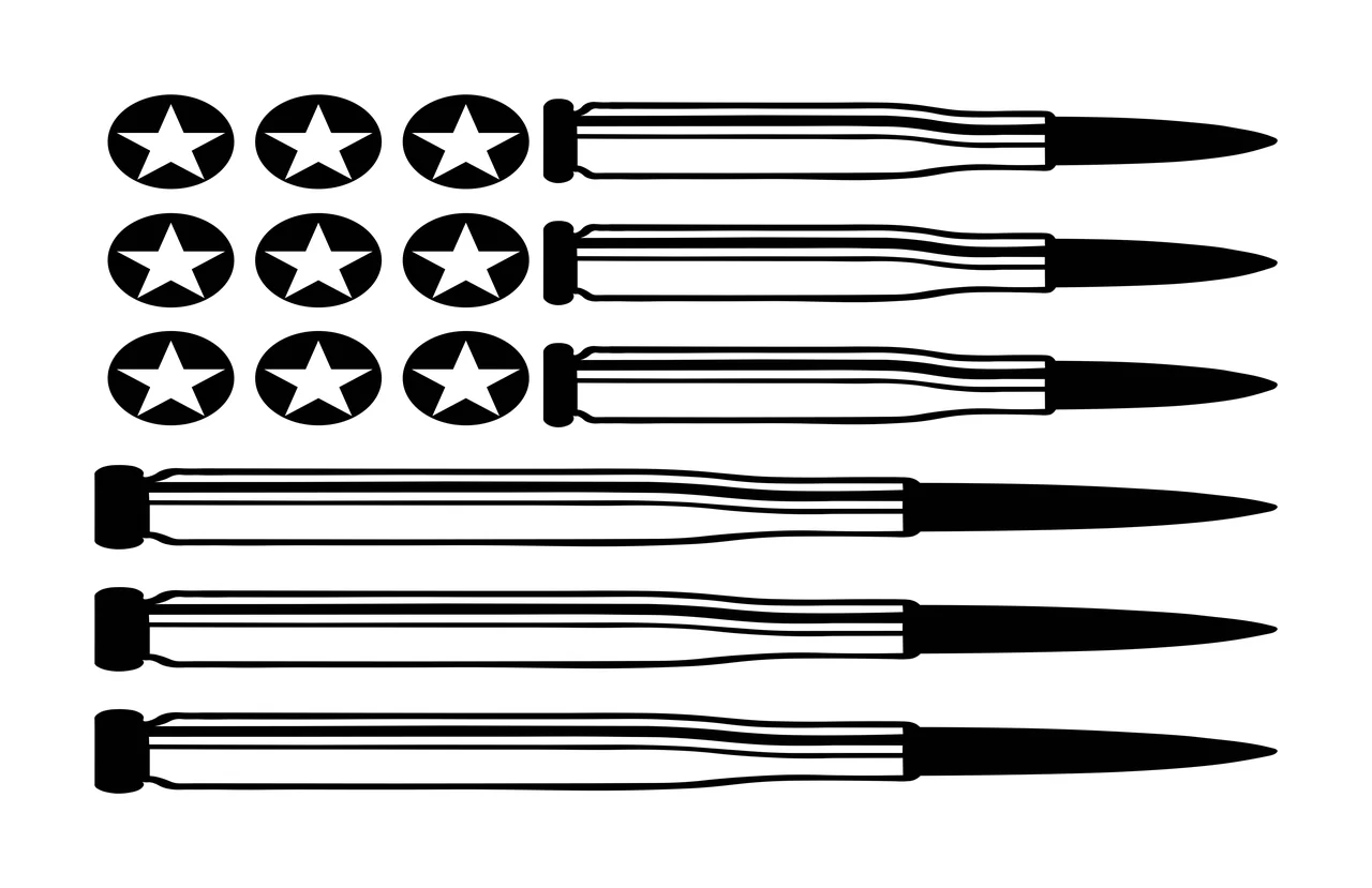 Flag Ammunition And Bullet Composition arranged bullets circles