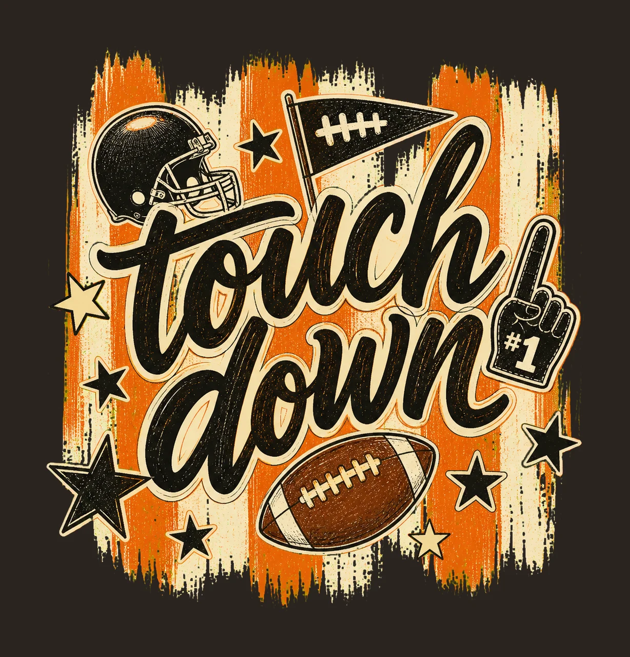 Touchdown Football Season Stripes Football Mom Variation C contrast preview thumbnail
