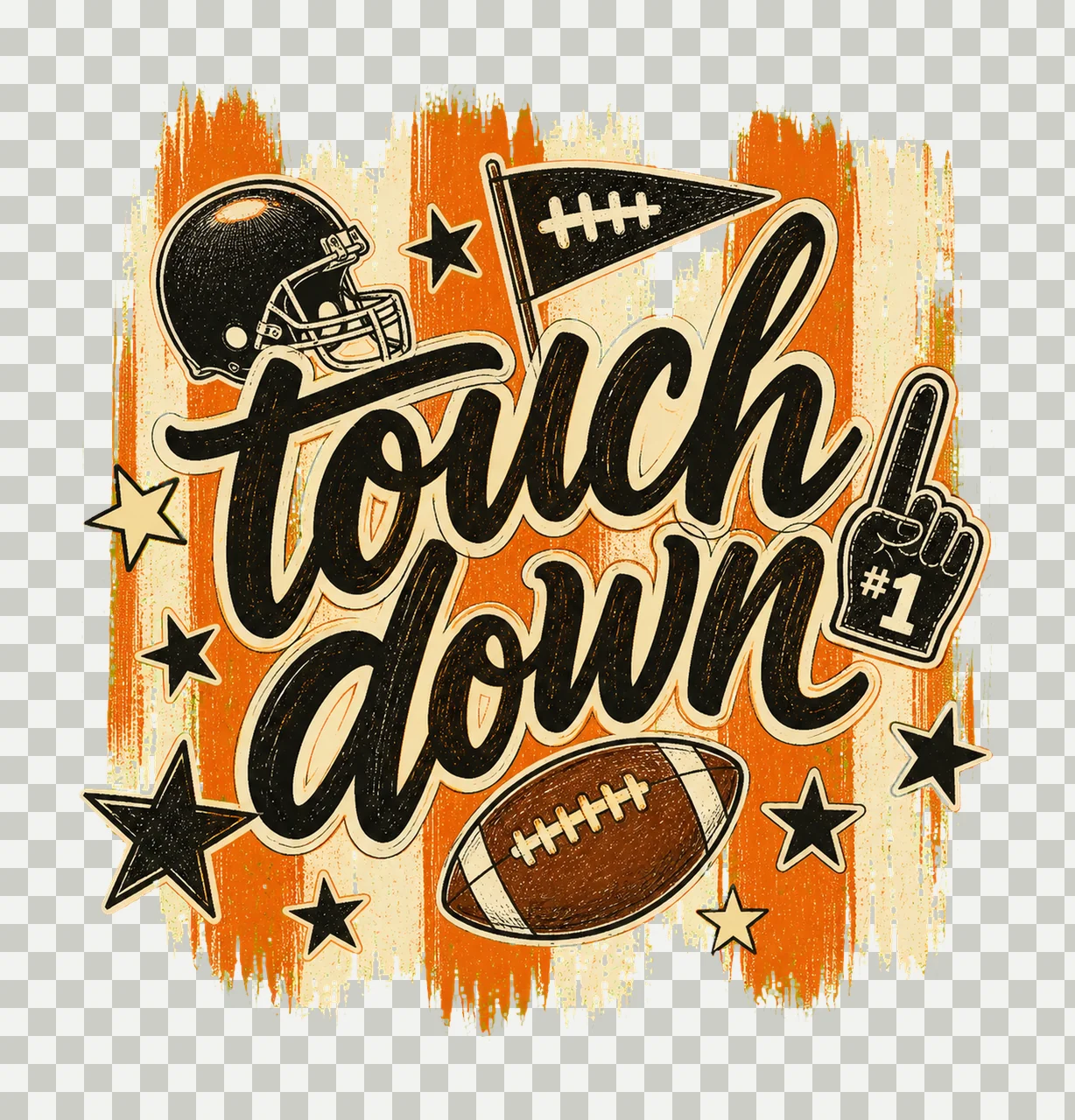 Touchdown Football Season Stripes Football Mom Variation C transparency and detail preview thumbnail