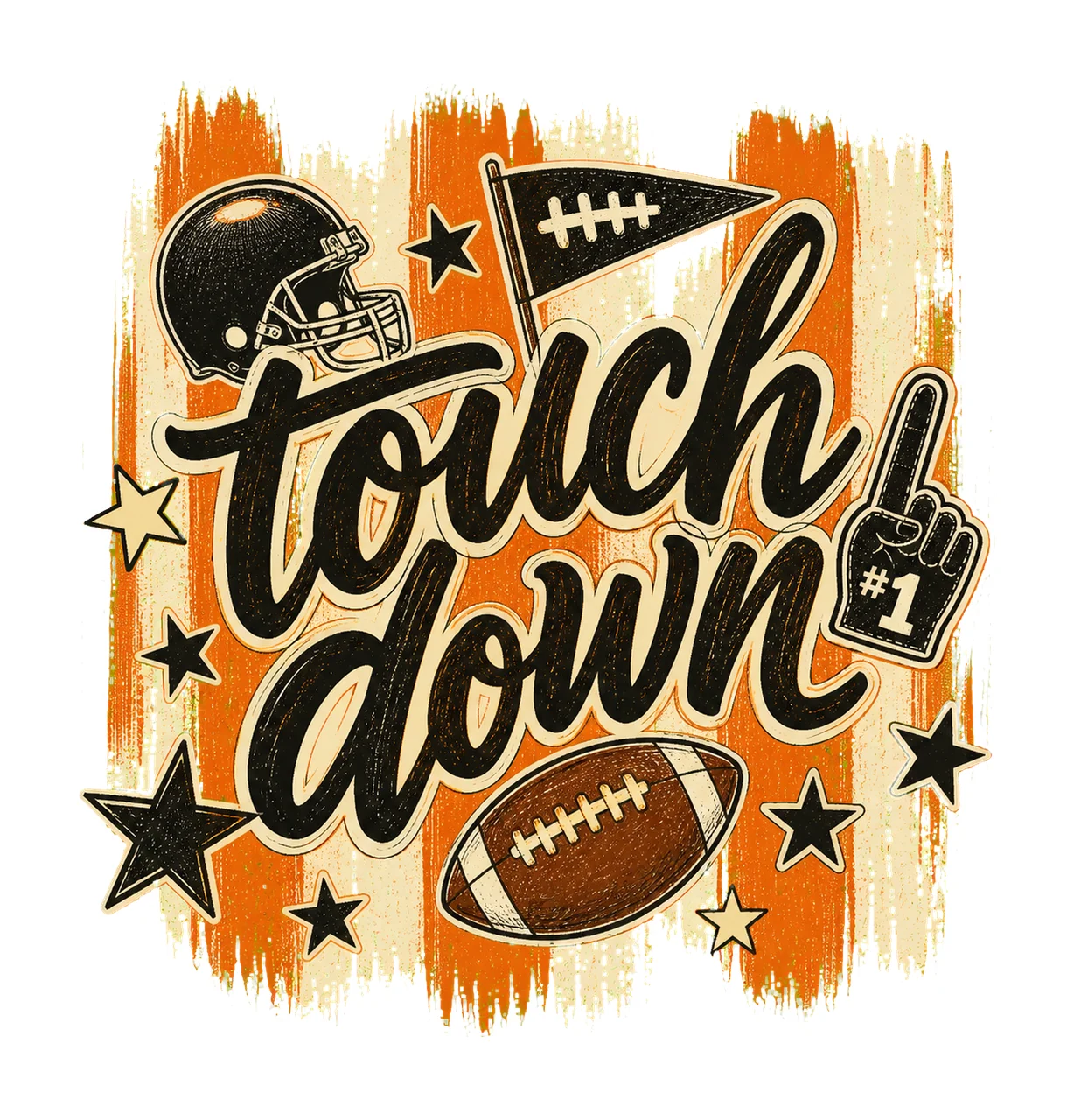 Touchdown Football Season Stripes Football Mom Variation C