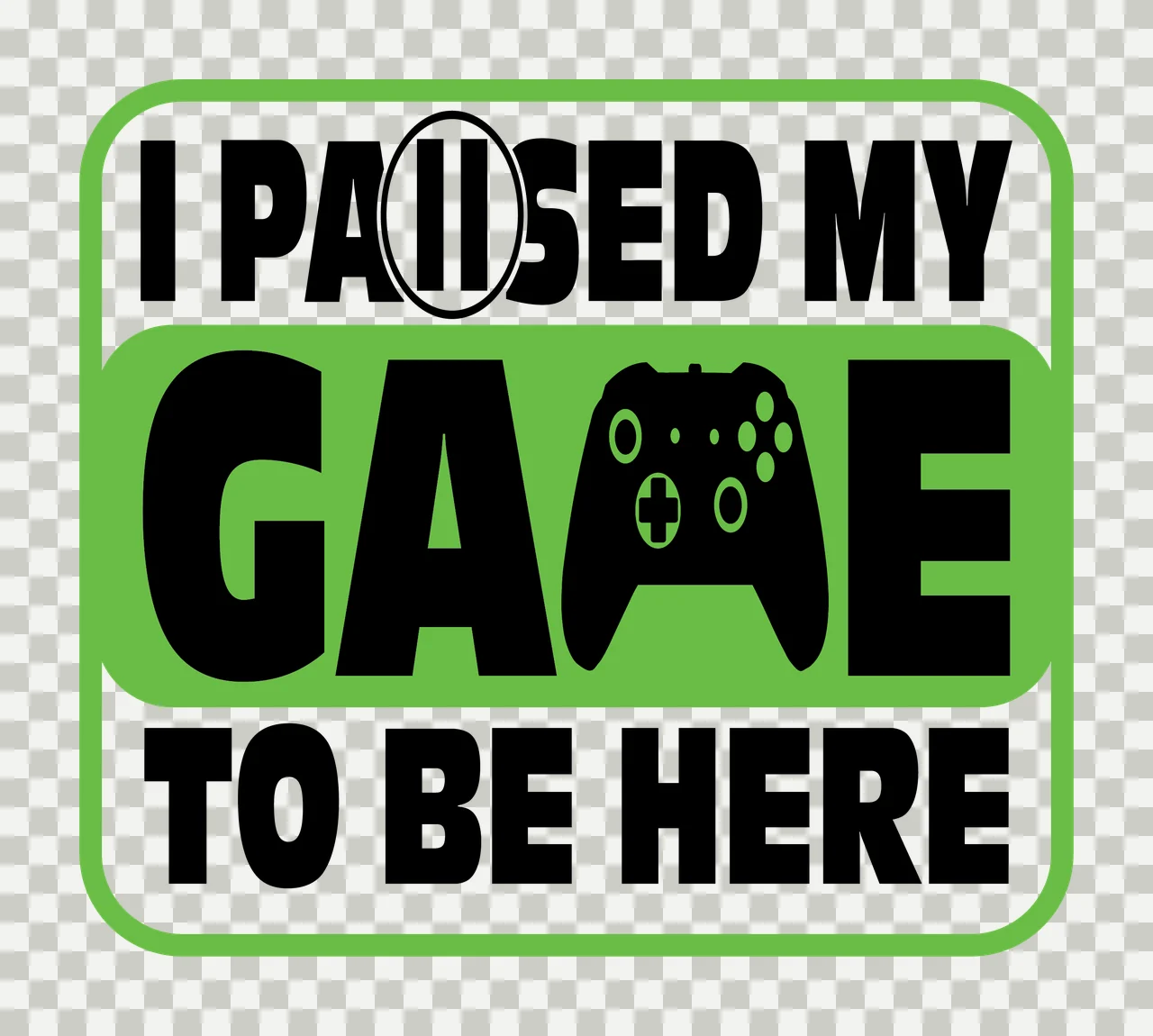 Square Border Design With Text And A Pause symbol black white transparency and detail preview thumbnail
