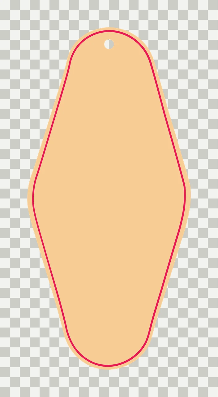 Classic Motel Keychain Black Diamond Shaped Flat Key tag hole transparency and detail preview thumbnail