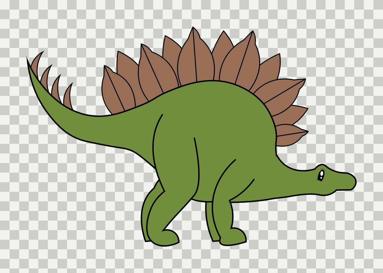 Dinosaur Stegosaurus Profile Silhouette walking plates tail spikes transparency and detail preview thumbnail