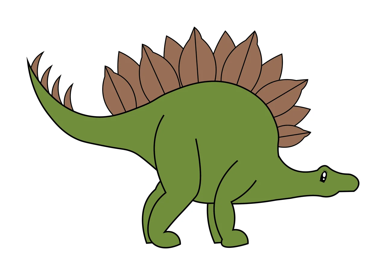 Dinosaur Stegosaurus Profile Silhouette walking plates tail spikes