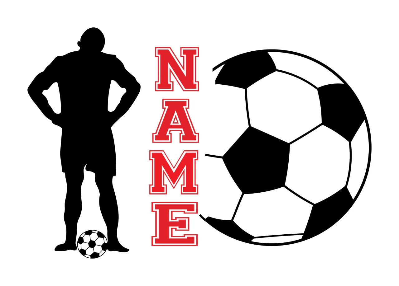 Soccer Name Silhouette Of Person Standing With Ball black white