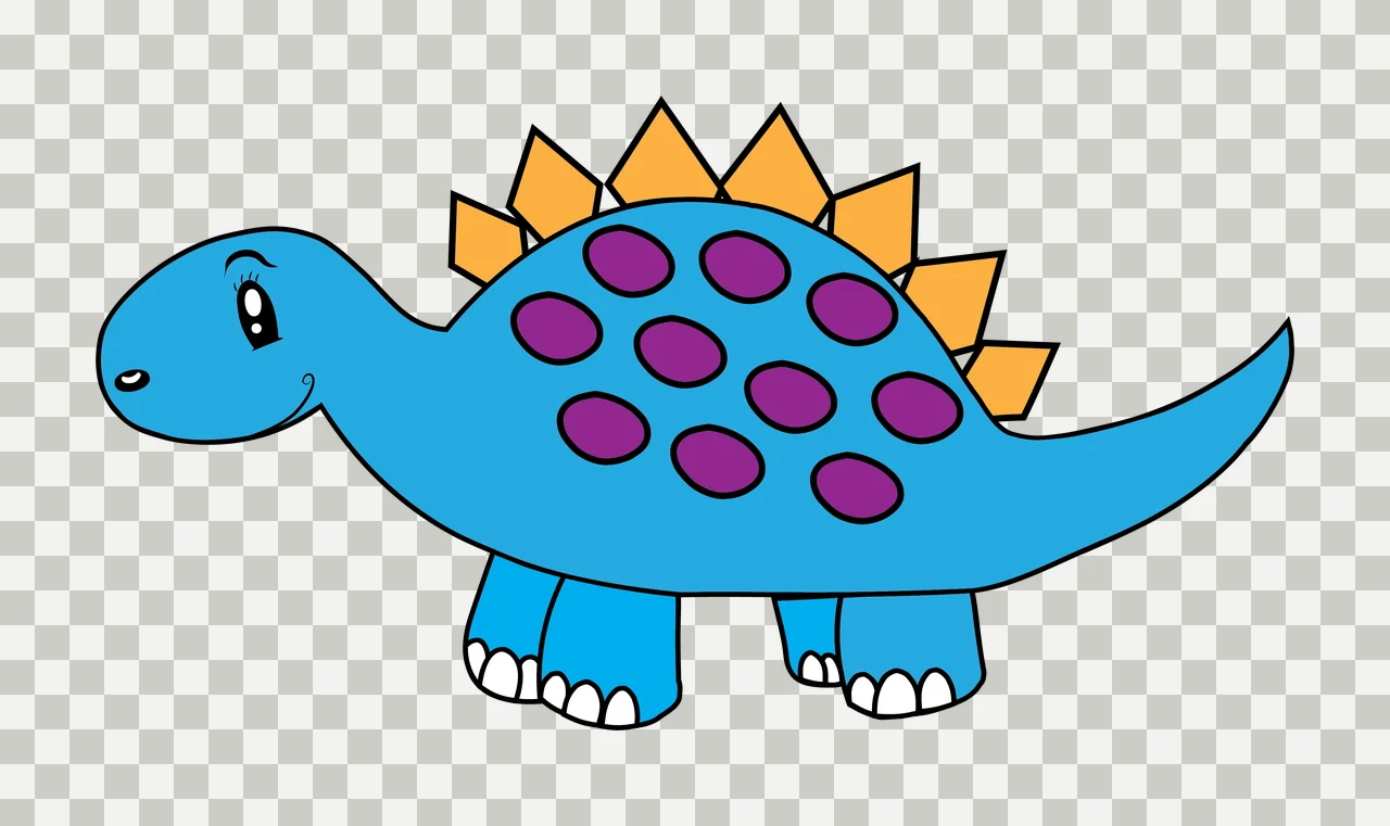 Dinosaur Stegosaurus Silhouette Side View Standing plates Black transparency and detail preview thumbnail