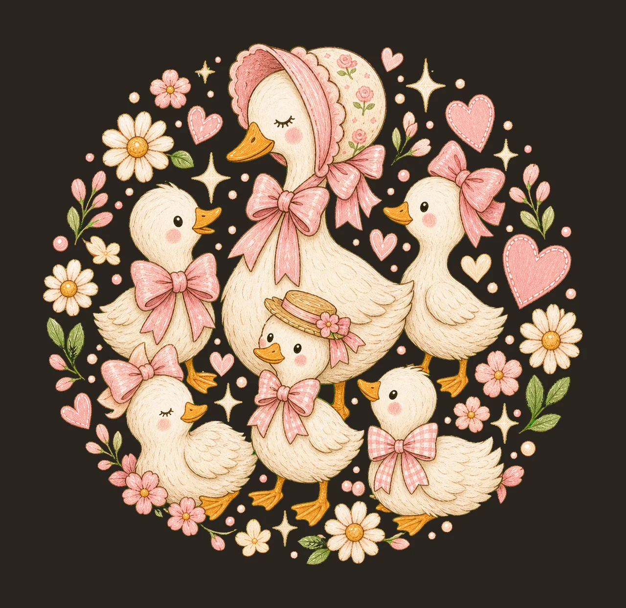 Vintage Mama Goose Preppy Mom Coquette Design Vintage Goose contrast preview thumbnail