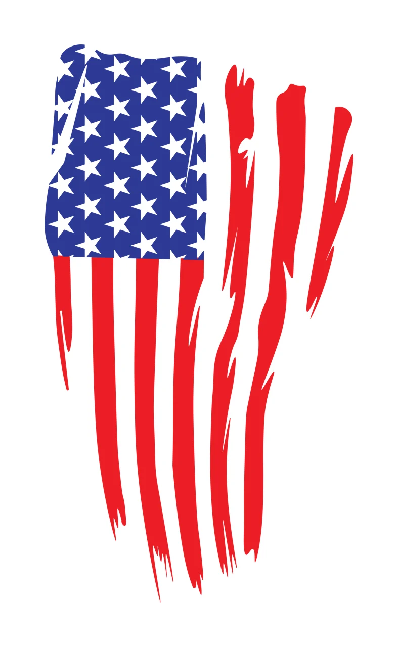 Flag Vertical Distressed United States Silhouette With Weathered