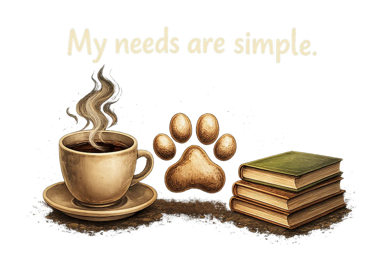 Dog Lover Shirt Coffee Book Design My Needs Are Simple