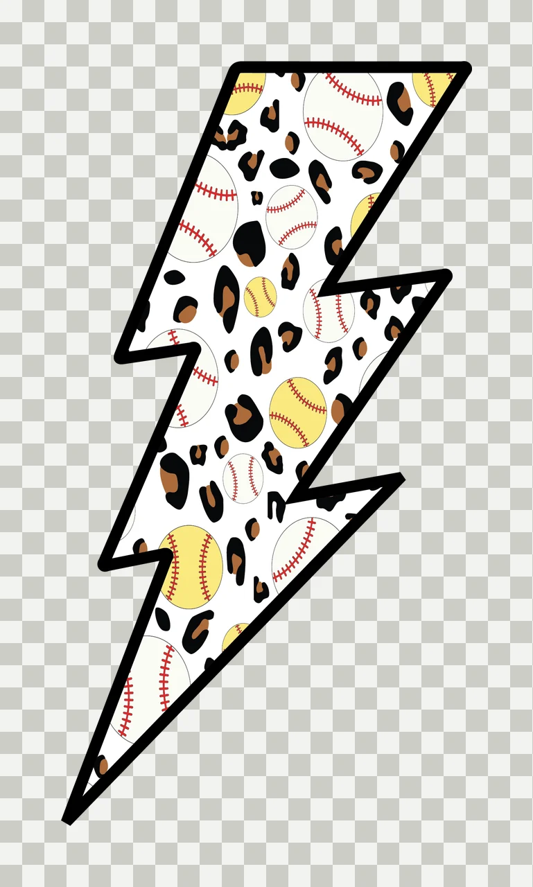 Bolt Lightning Graphic With Baseball Print patterning animal transparency and detail preview thumbnail