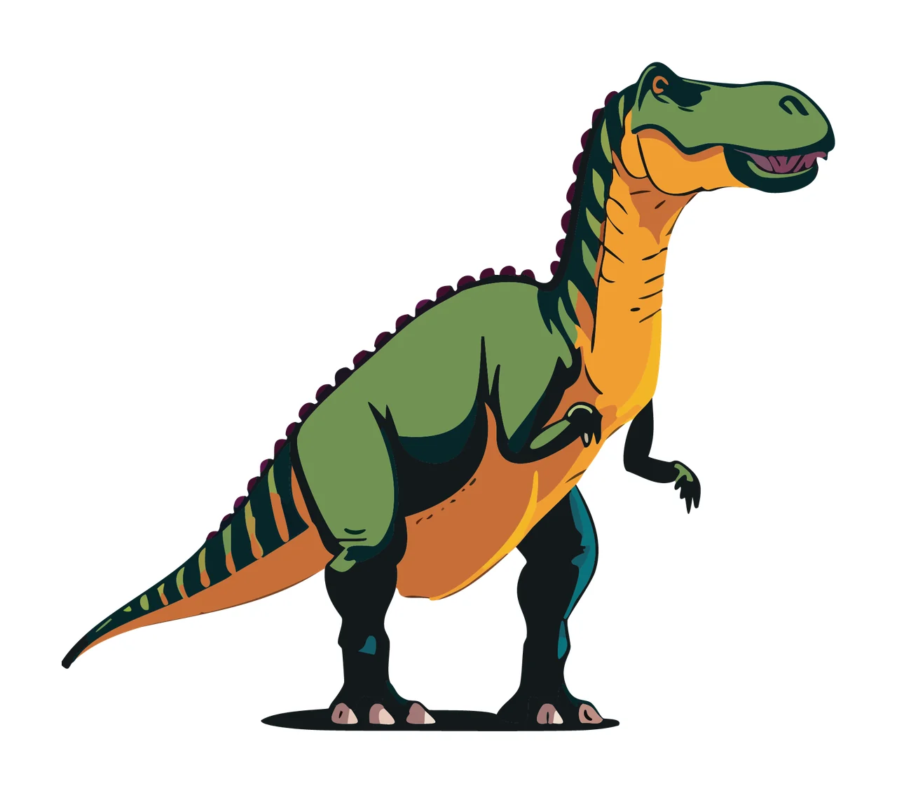 Dinosaur Large Silhouette Standing Profile teeth tail claws