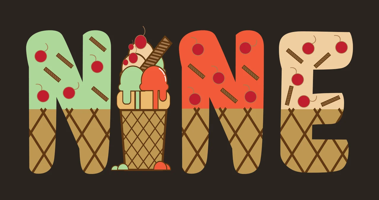 Nine Word With Milkshake Graphic lattice black white drink contrast preview thumbnail