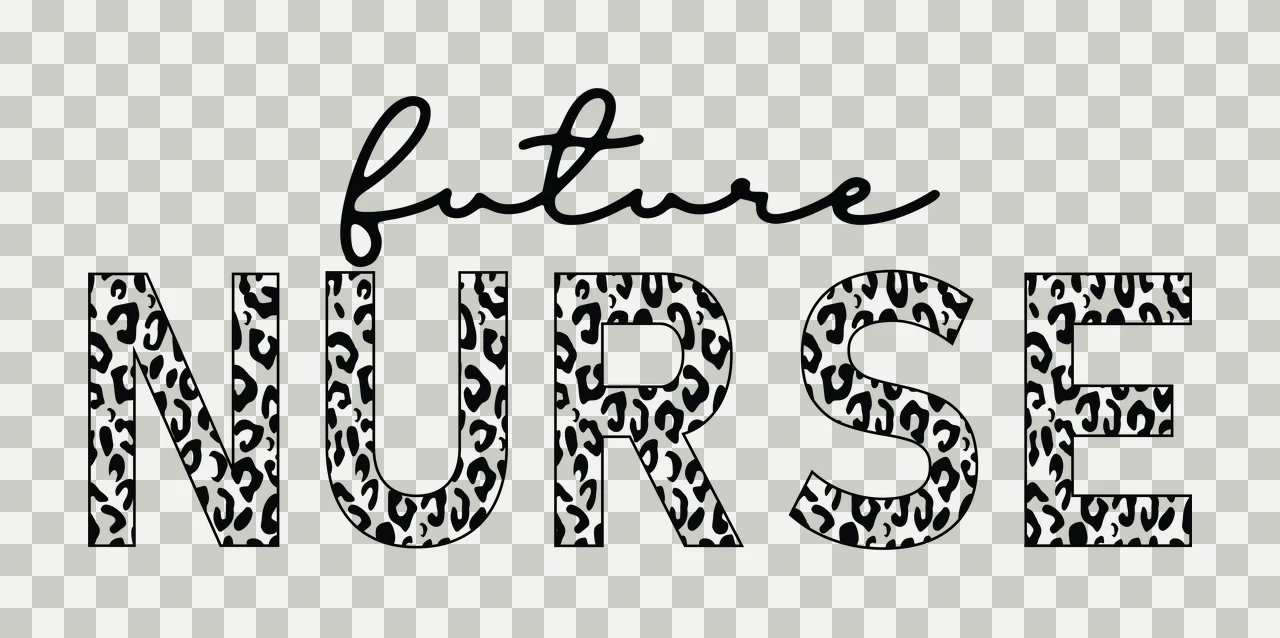 Future Nurse Typography On Pattern displayed textured letters transparency and detail preview thumbnail