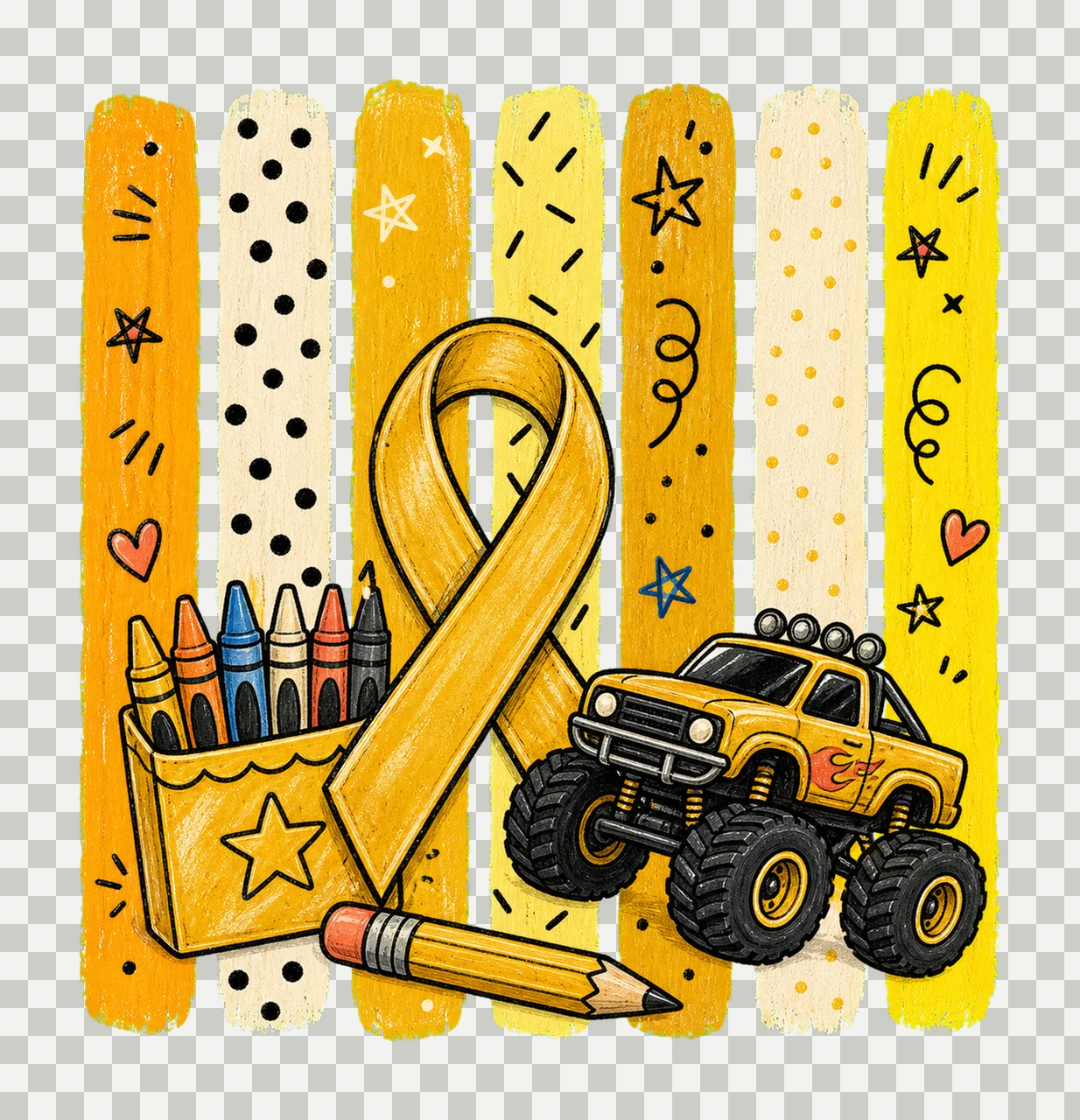 Childhood Cancer Awareness sublimation instant Variation B transparency and detail preview thumbnail
