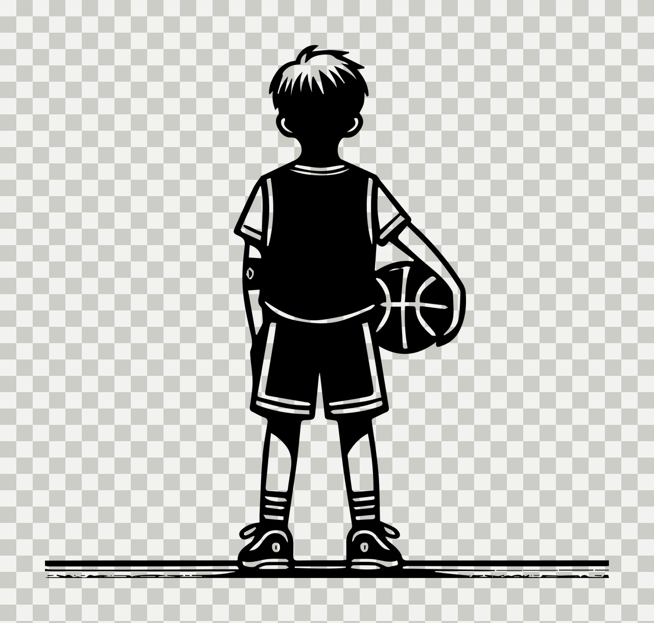 Ball Basketball Player Standing Holding person uniform silhouette transparency and detail preview thumbnail