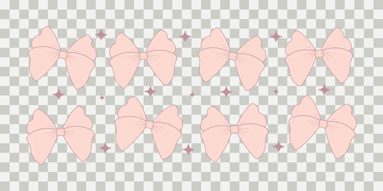 Can Glass Wrap Eight Bows Decorative Pattern Elements bow stars transparency and detail preview thumbnail