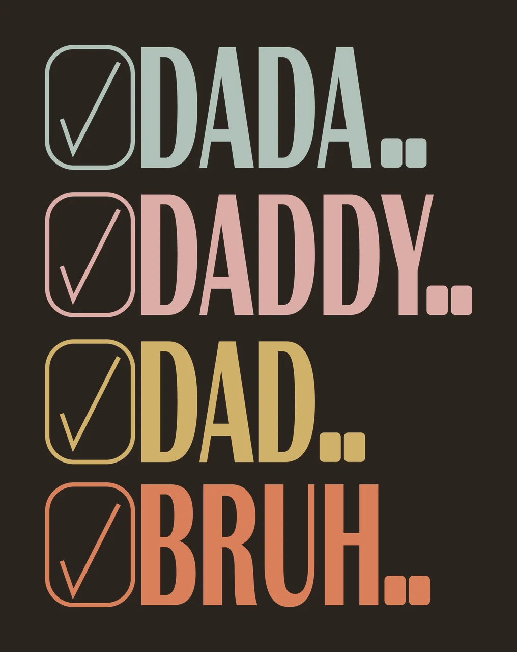 List Of Fatherhood Terms With Checkboxes selecting minimalist graphic contrast preview thumbnail