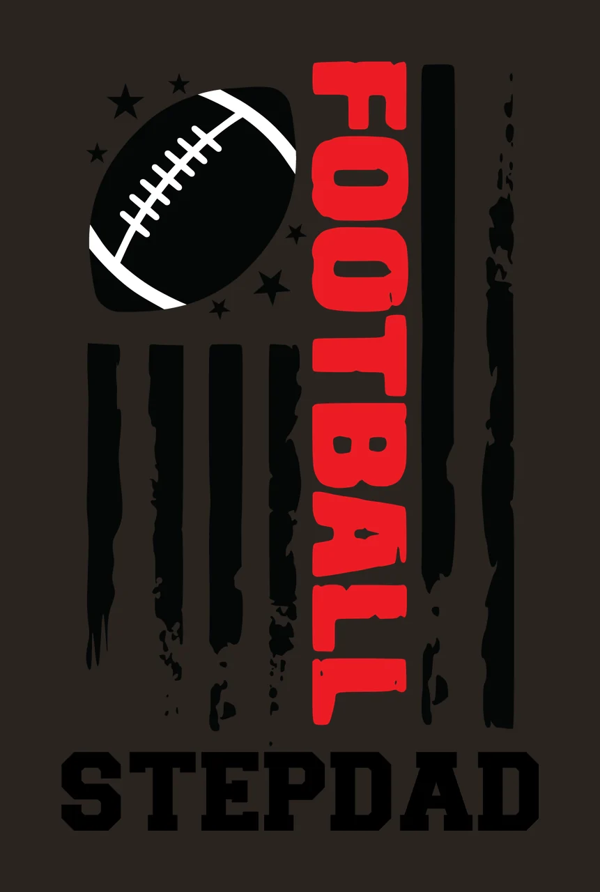Football Stepdad Flag Style Text stars stripes black white contrast preview thumbnail