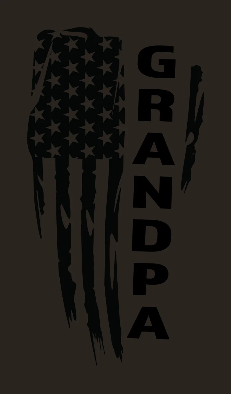 Grandpa American Flag Distressed Silhouette text and stars contrast preview thumbnail