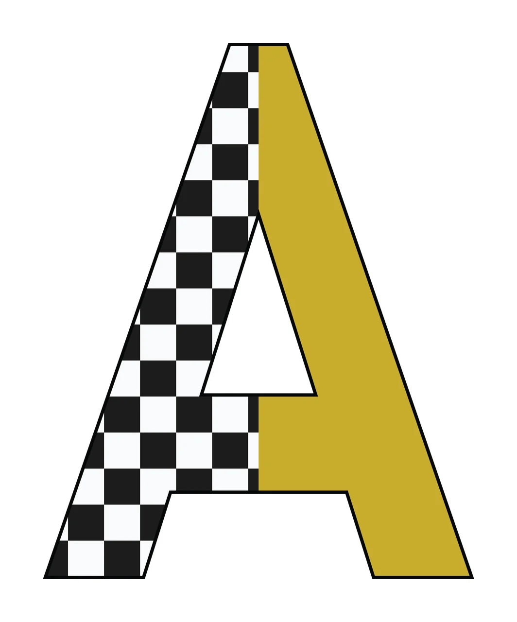 Can Glass Wrap A Letter Checkerboard And Gold