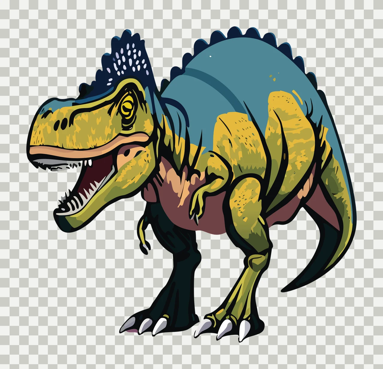 Dinosaur Black Silhouette Of A Standing reptile animal 25 F16 1234 3 transparency and detail preview thumbnail