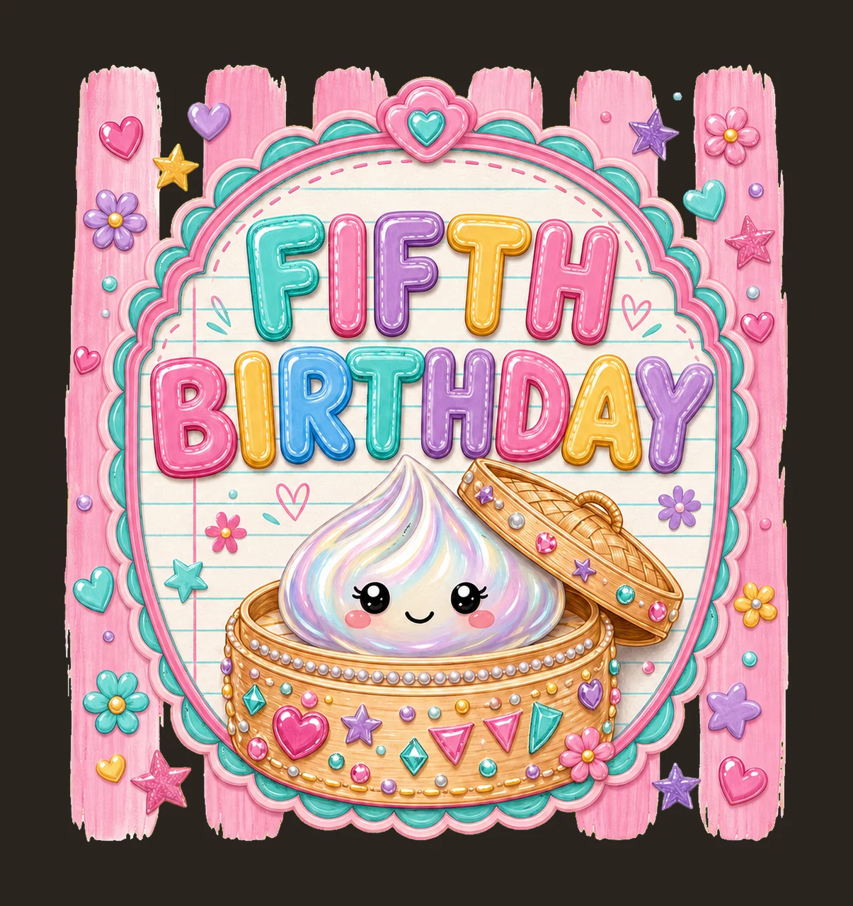 Cute Dumpling Birthday sublimation instant shirt Variation C contrast preview thumbnail