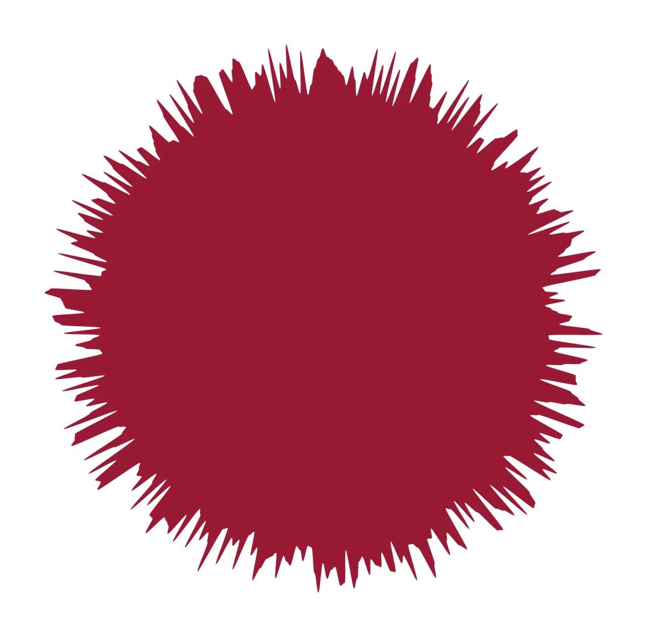 Black Spiked Radial Burst Shape radiating spikes abstract circular