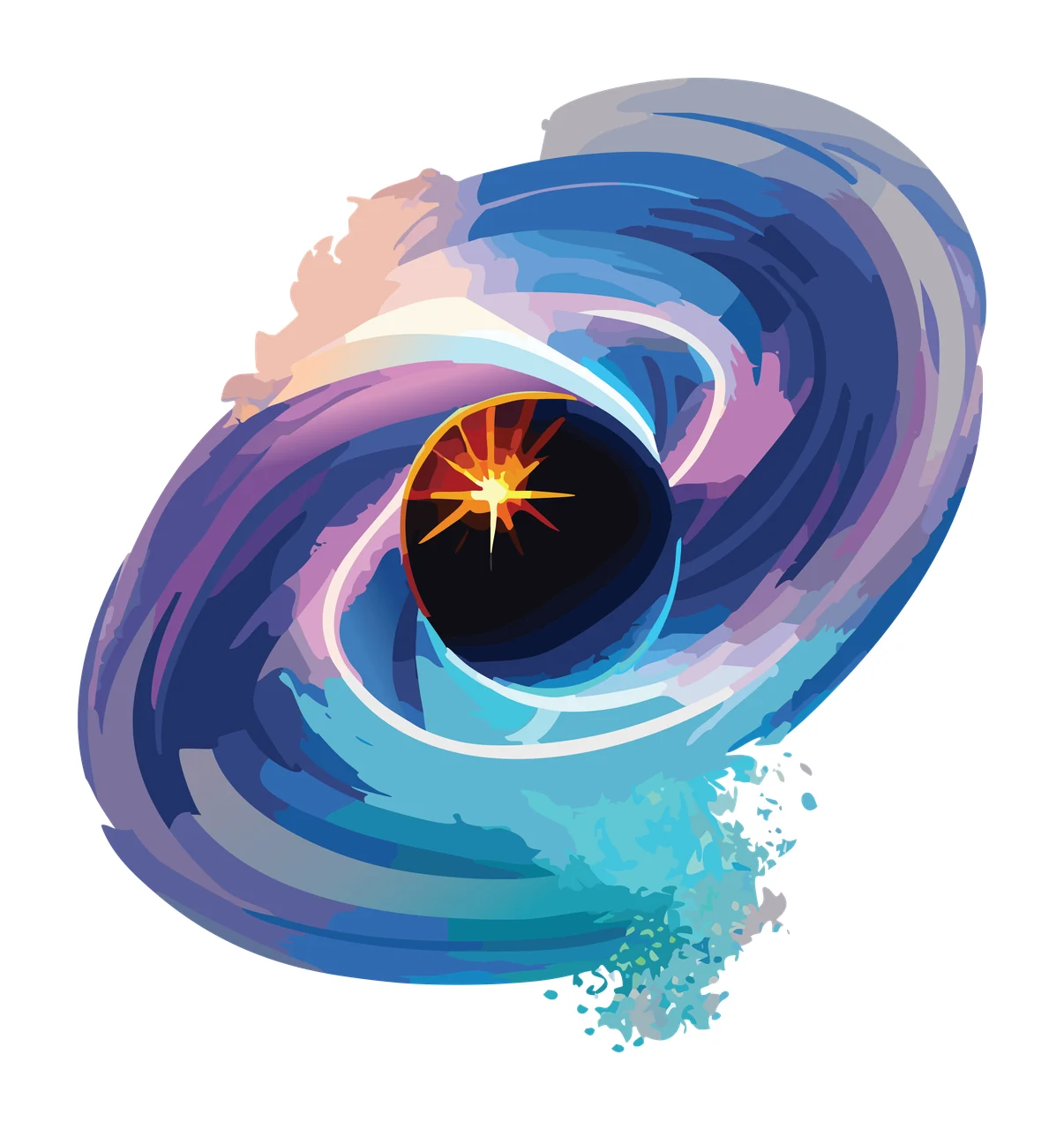 Abstract Brush Stroke Swirl Shape swirling black texture