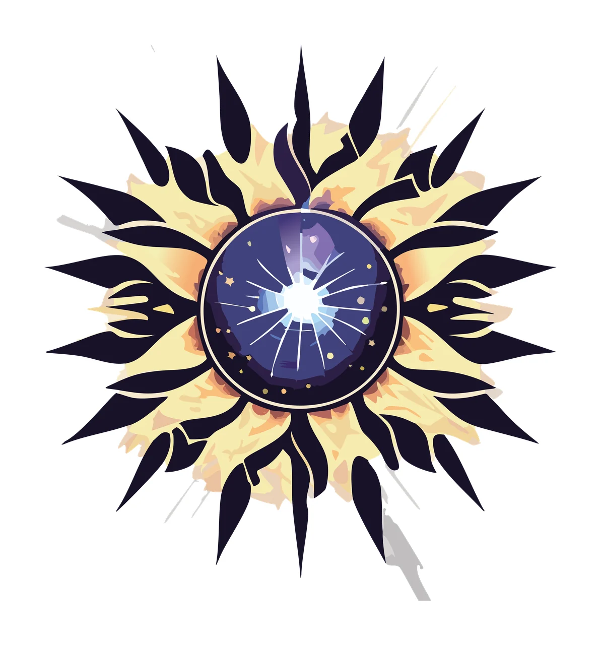 Spiked Circular Icon With Central Eye spikes circle tribal tattoo