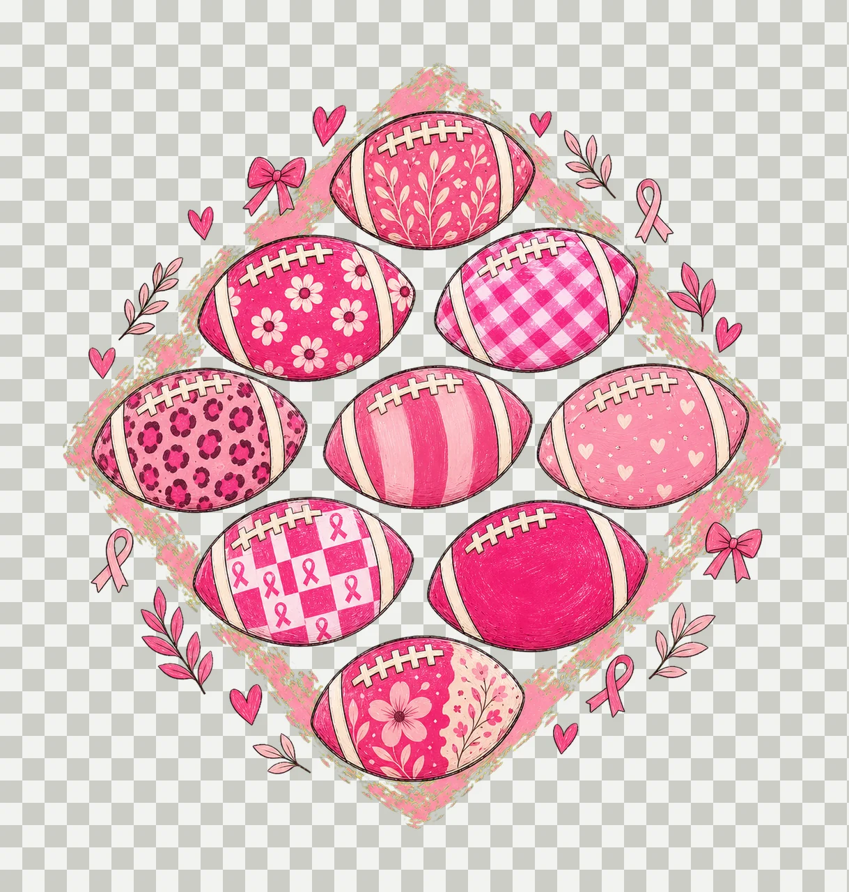 In October We Wear Pink Breast Cancer Breast Variation B transparency and detail preview thumbnail