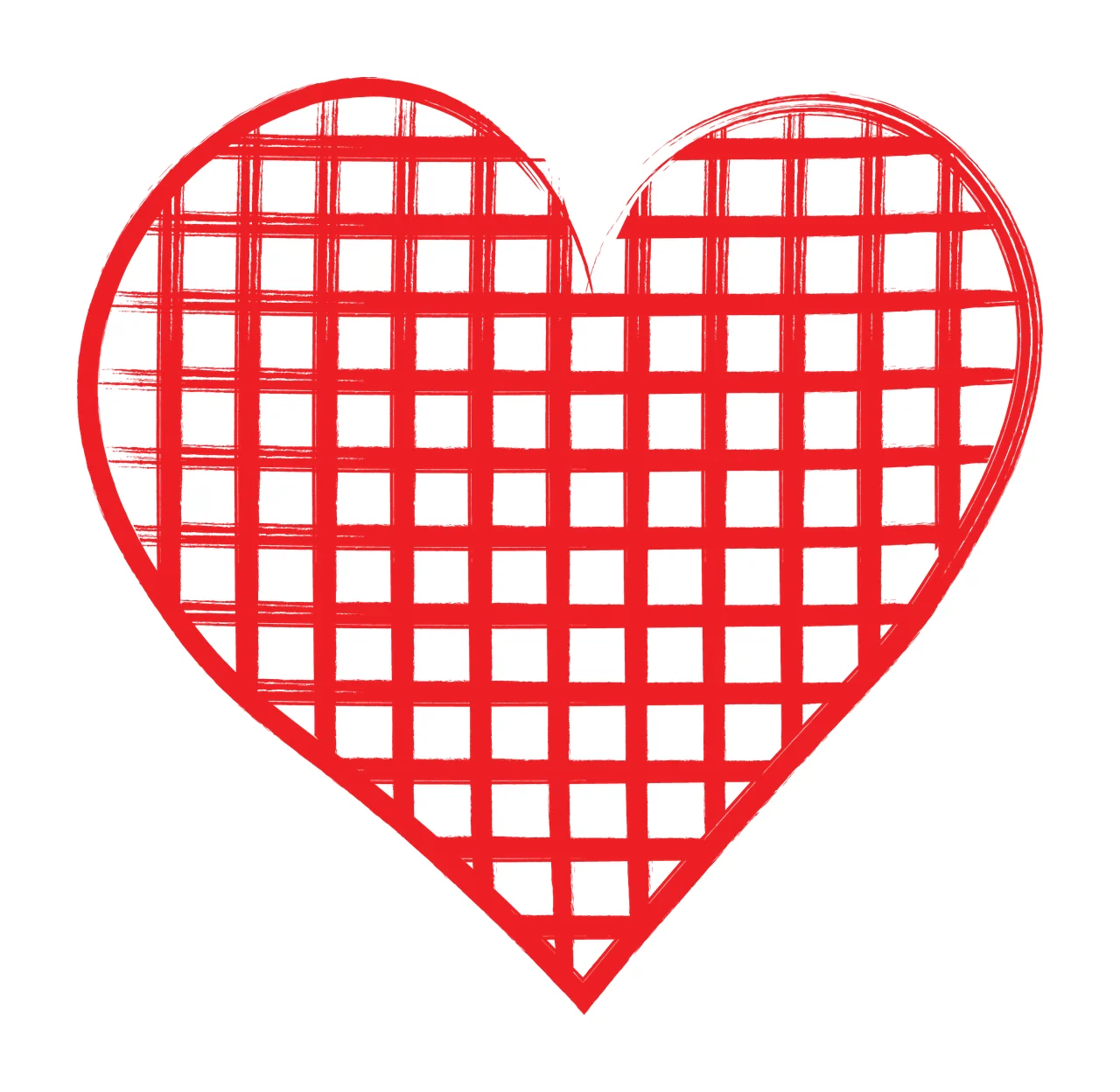 Black Grid Pattern Inside Heart white shape line love symbol