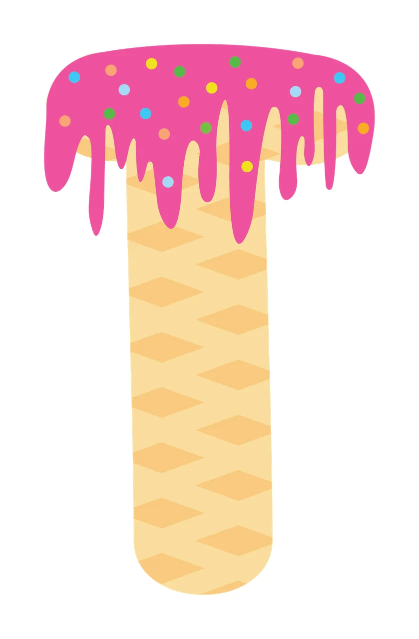 Ice Cream Font Character 10 scalable logo design icon