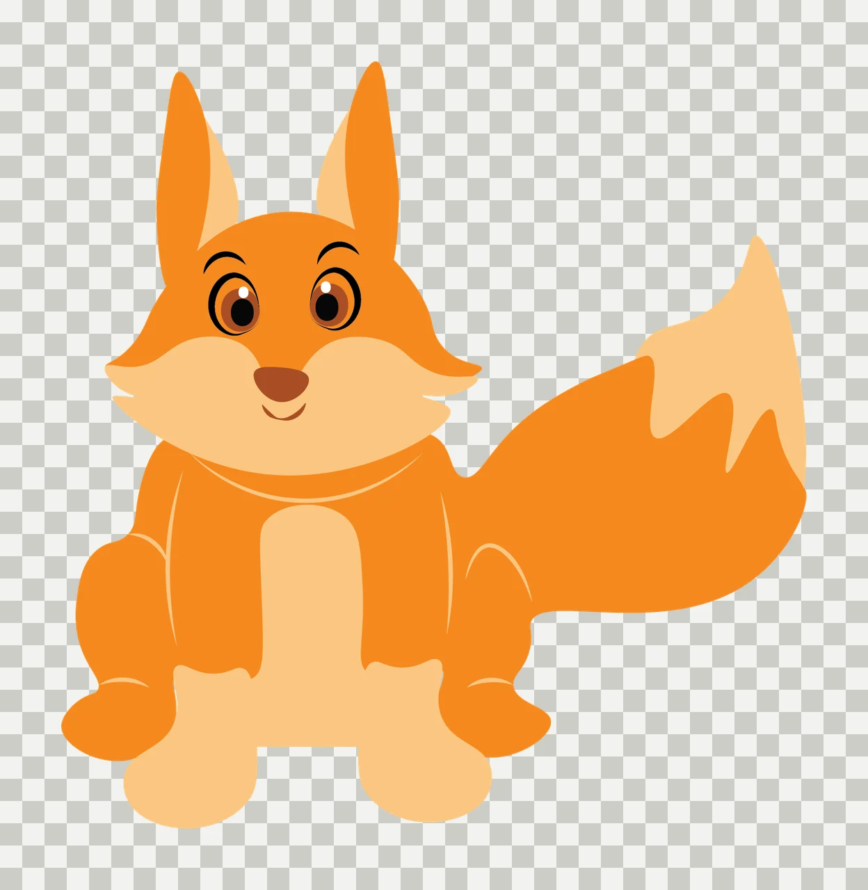 Animal Black Silhouette Of A Sitting Fox ears tail limbs plain transparency and detail preview thumbnail