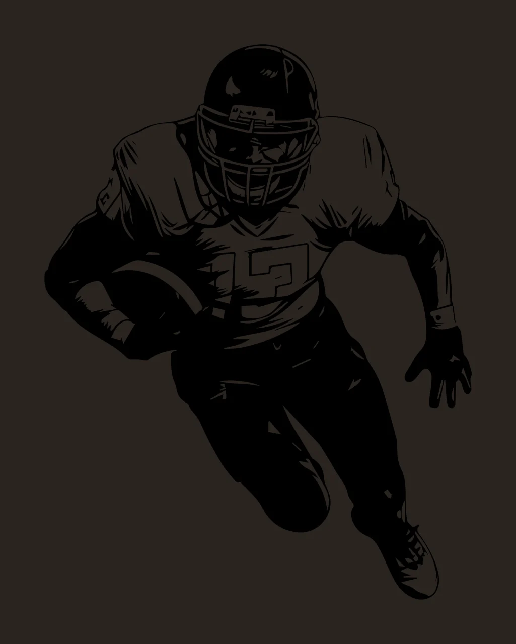 Black And White Running Athlete helmet ball sport high contrast contrast preview thumbnail