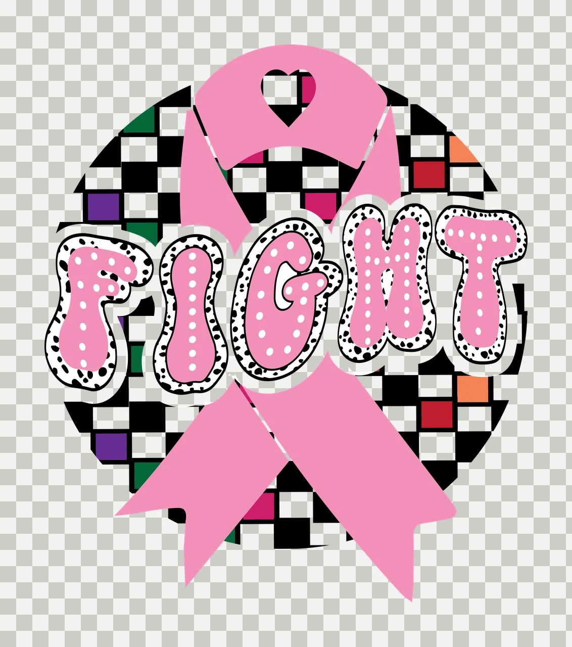 Fight Text Inside Circle Graphic containing spikes black white transparency and detail preview thumbnail