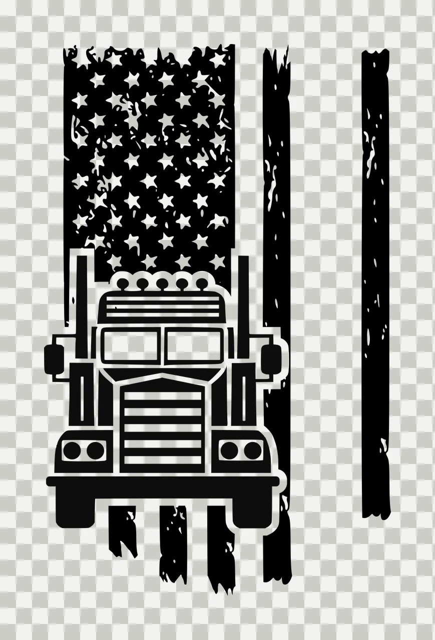 Truck Silhouette With Horizontal Grille Over Vertical Variation transparency and detail preview thumbnail