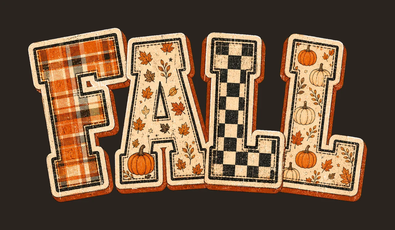 Fall Design Distressed Autumn varsity fall Variation A contrast preview thumbnail