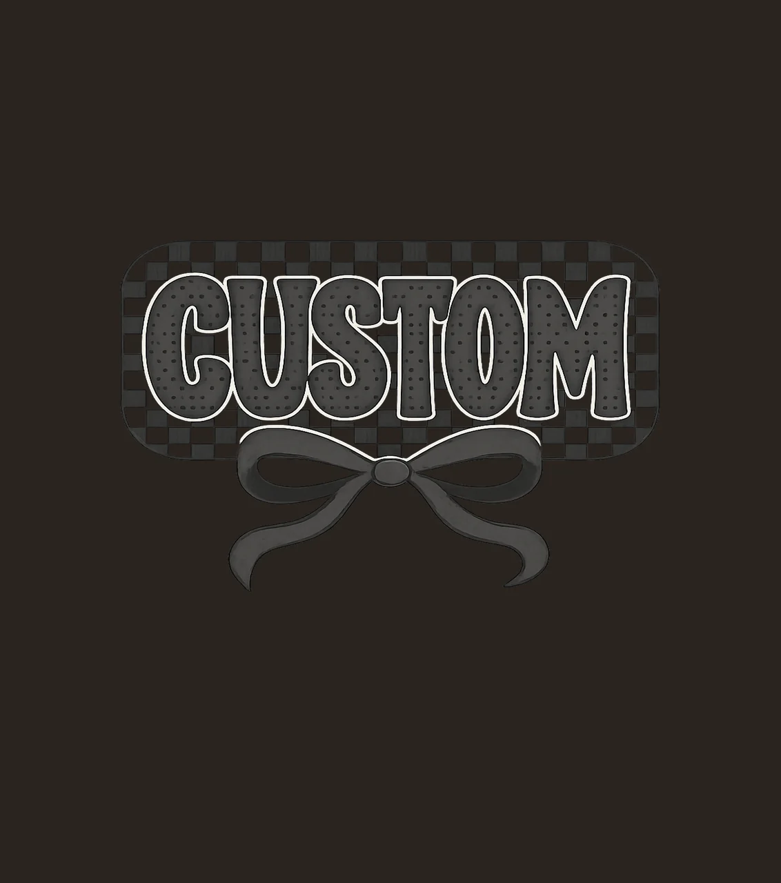 Checkered Bow Custom Checkerboard Label text pattern contrast preview thumbnail