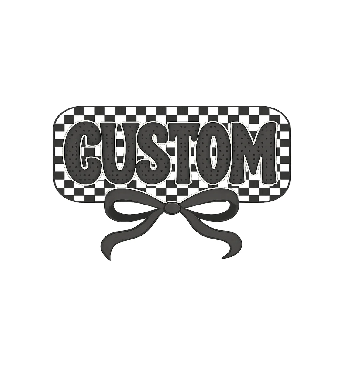 Checkered Bow Custom Checkerboard Label text pattern