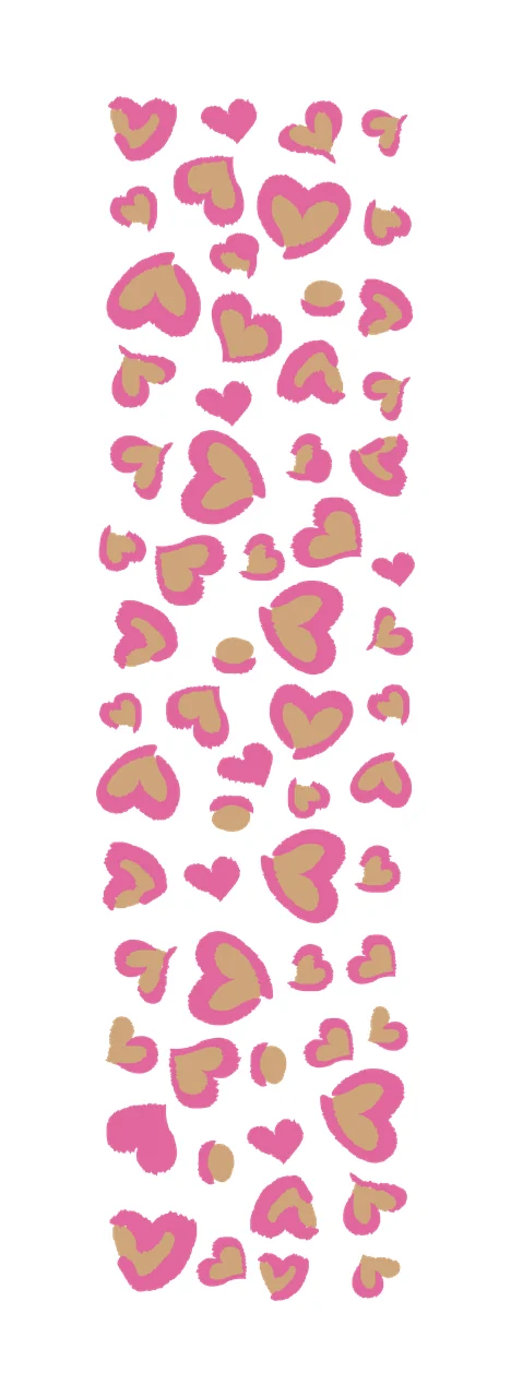 Heart pattern design with pink hearts, tan hearts and white background