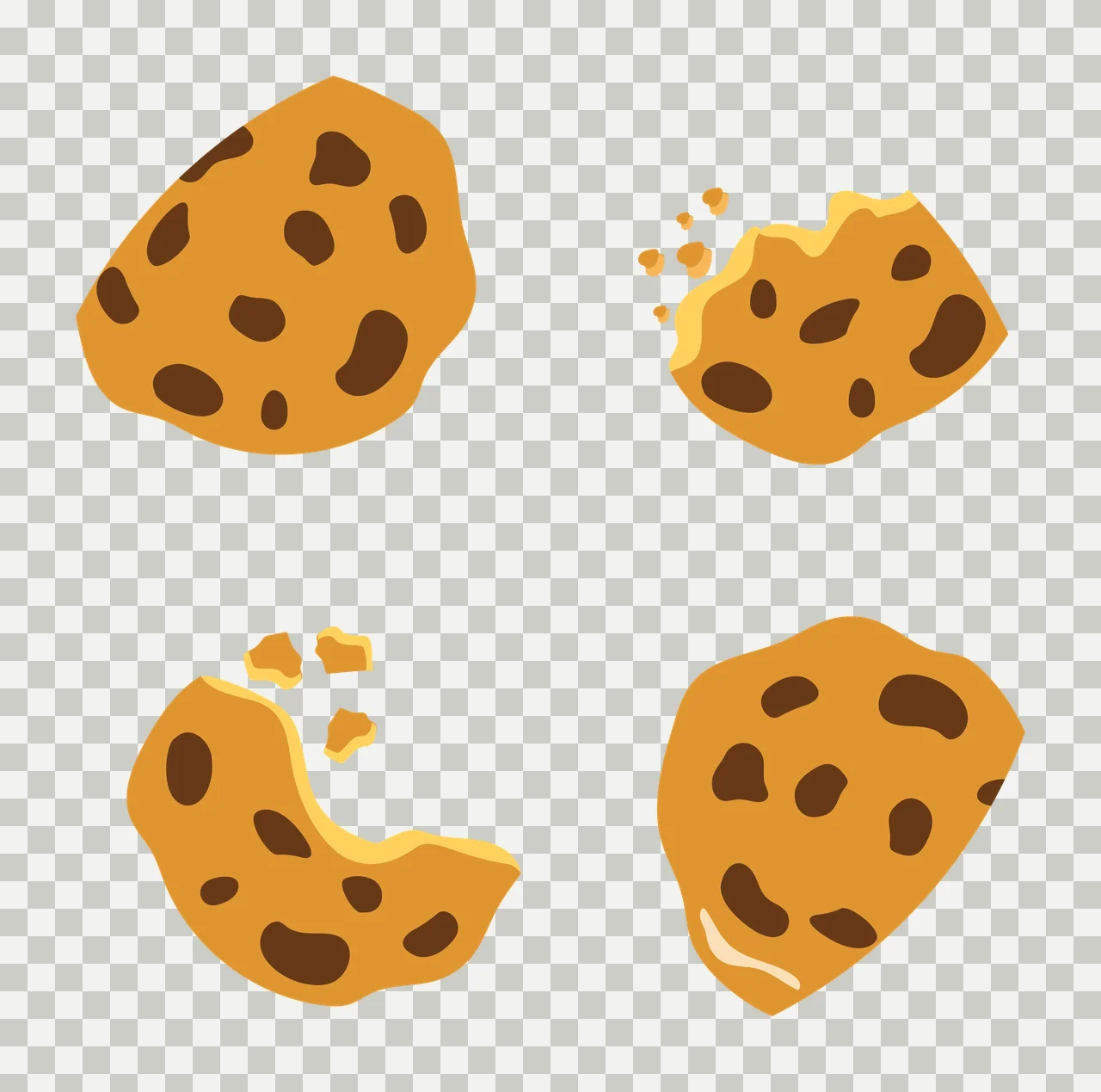 Keychain Four Cookies In Circular Composition placed circle transparency and detail preview thumbnail