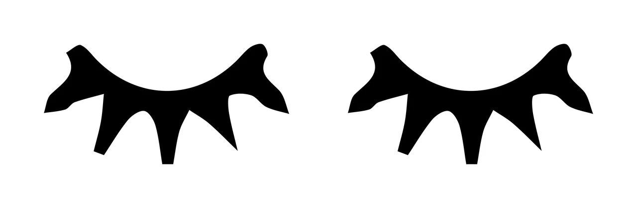 Pair Of Closed Eyes With Long Spiky Eyelashes graphic silhouette