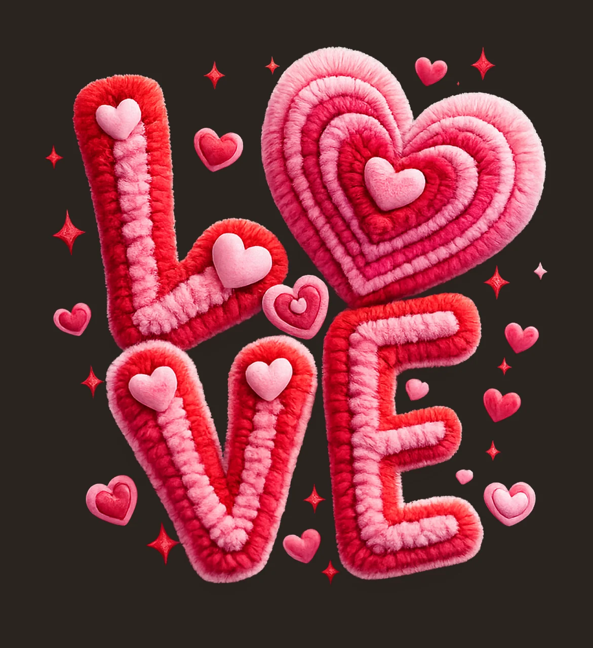 Love Faux Yarn Valentine Heart Design Latch Hook Sublimation contrast preview thumbnail