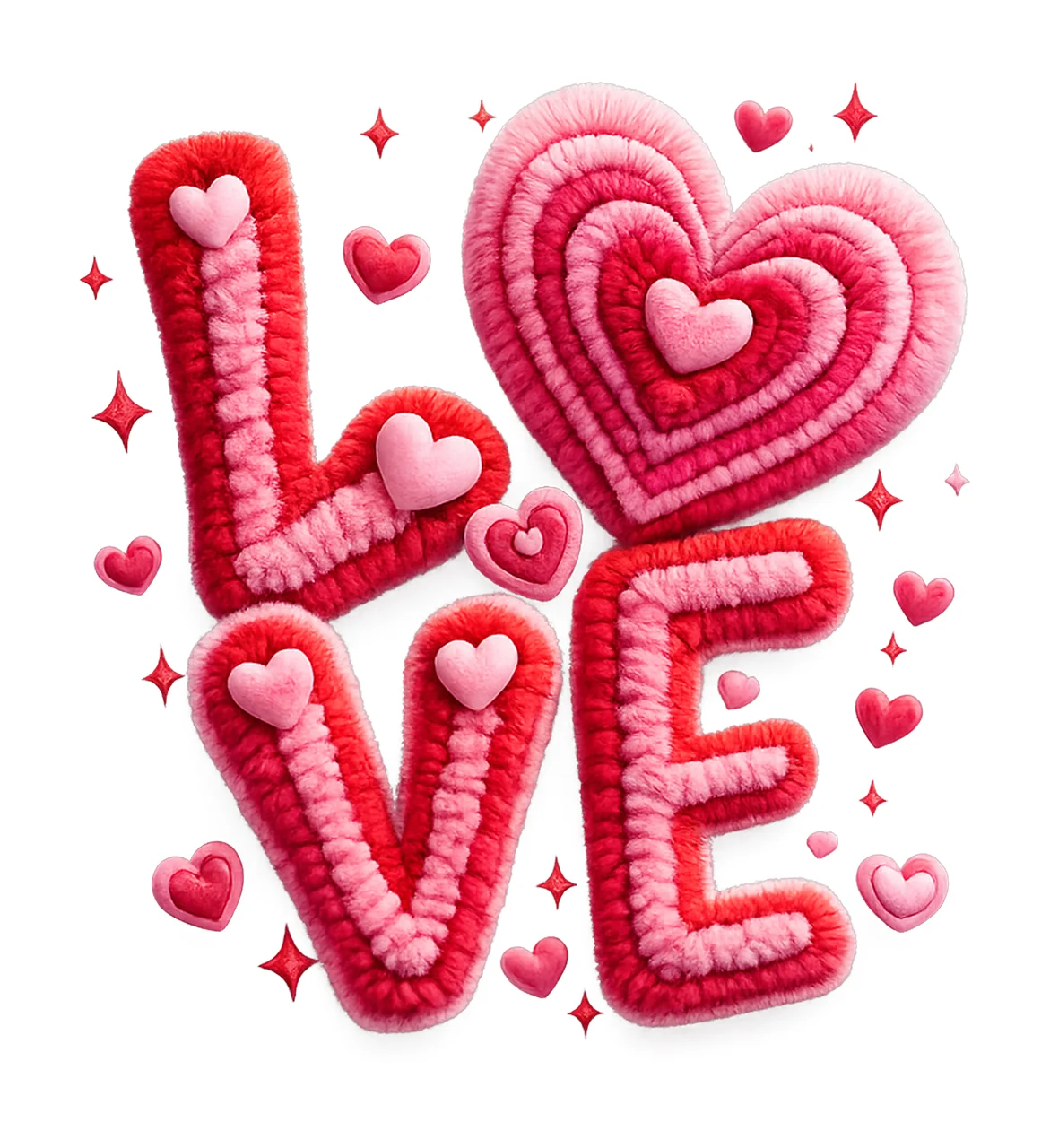 Love Faux Yarn Valentine Heart Design Latch Hook Sublimation