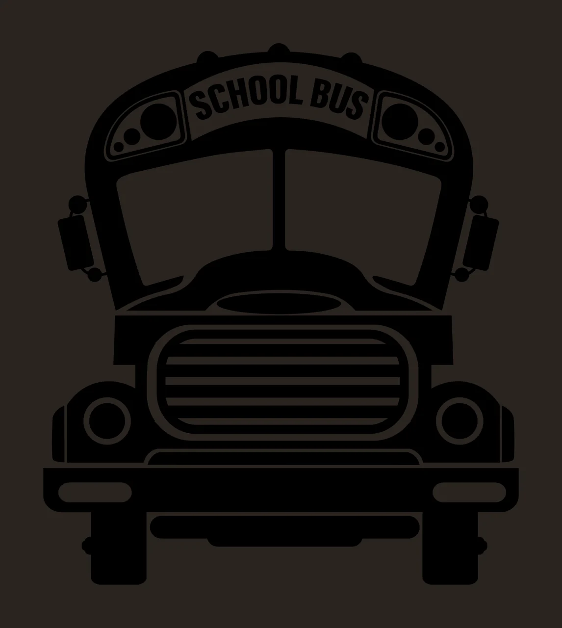 School Bus Viewed From Front With Grille contrast preview thumbnail