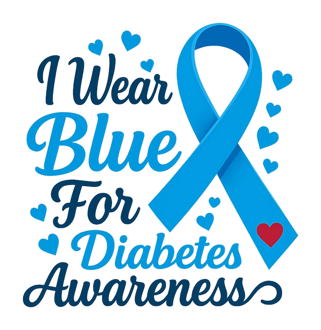 In November We Wear Blue Ribbon Diabetes Awareness Month