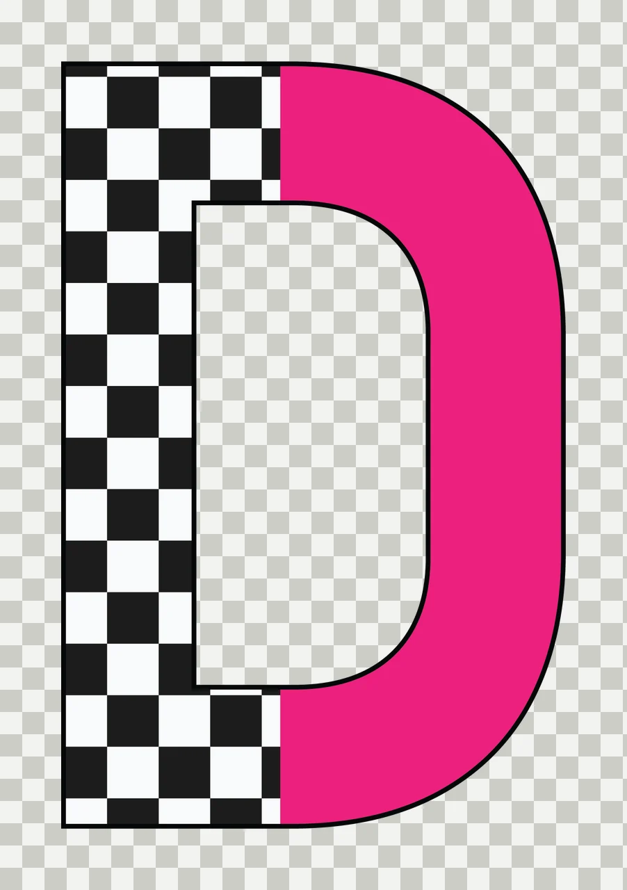 Can Glass Wrap D Letter With Checkered Pattern transparency and detail preview thumbnail