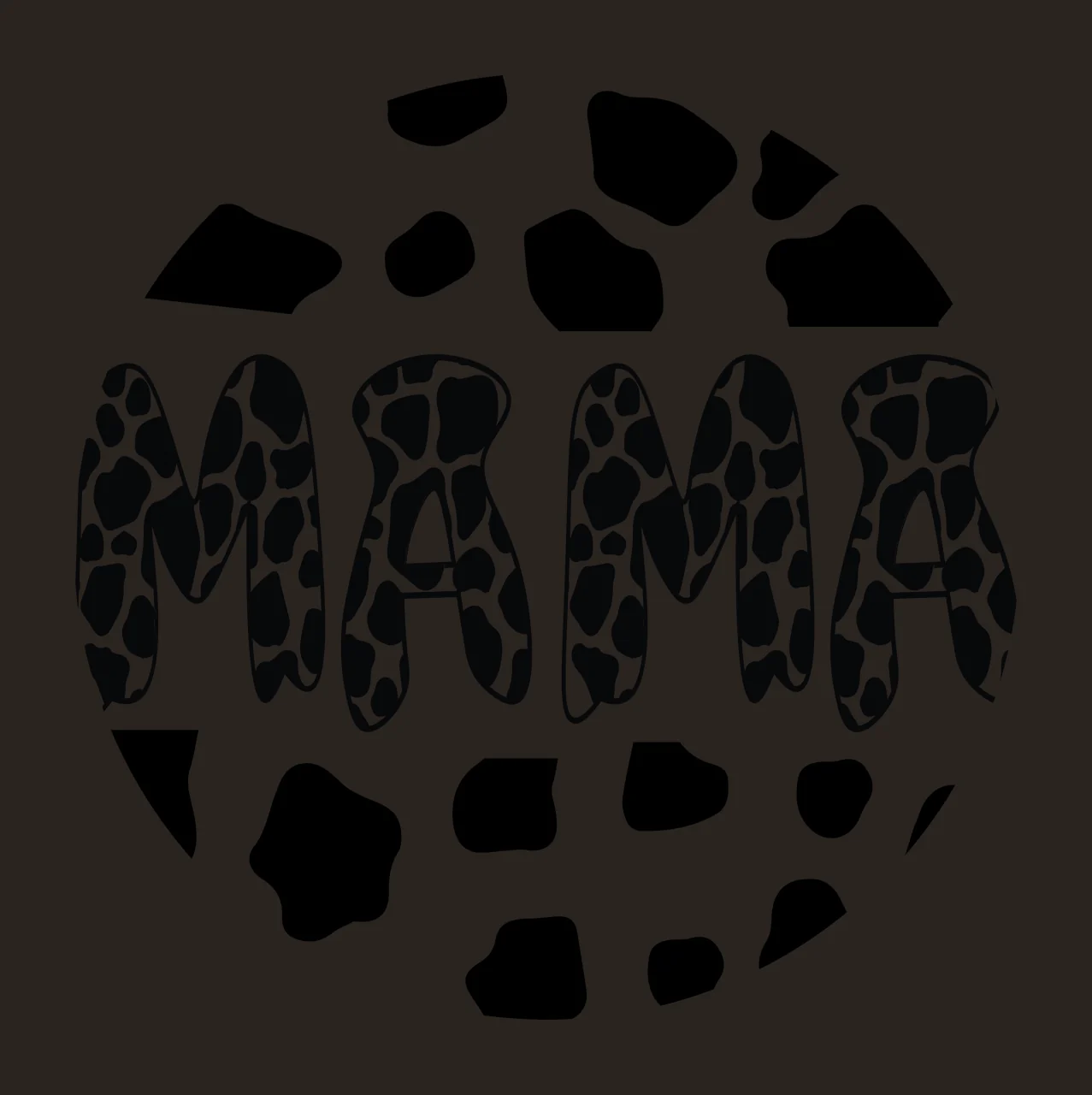 Keychain Mama Text With Cow Print Pattern typography letters contrast preview thumbnail
